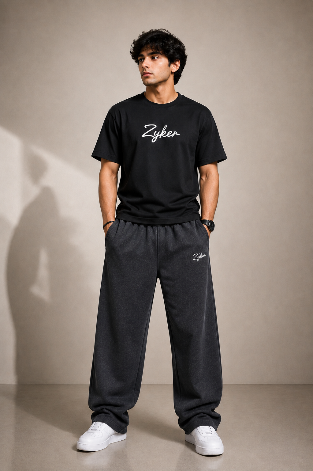 Zyken Signature Charcoal Straight Fit Lower | Premium Terry Cotton | Men