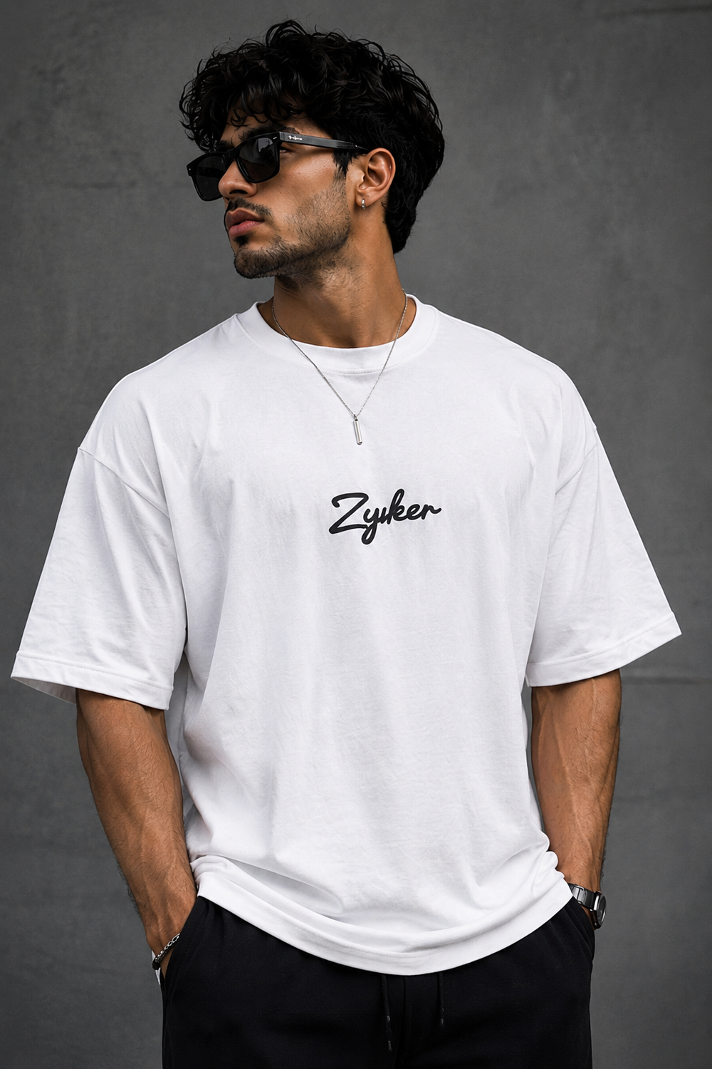 Zyker Signature Oversized Pure Cotton T-Shirt – White