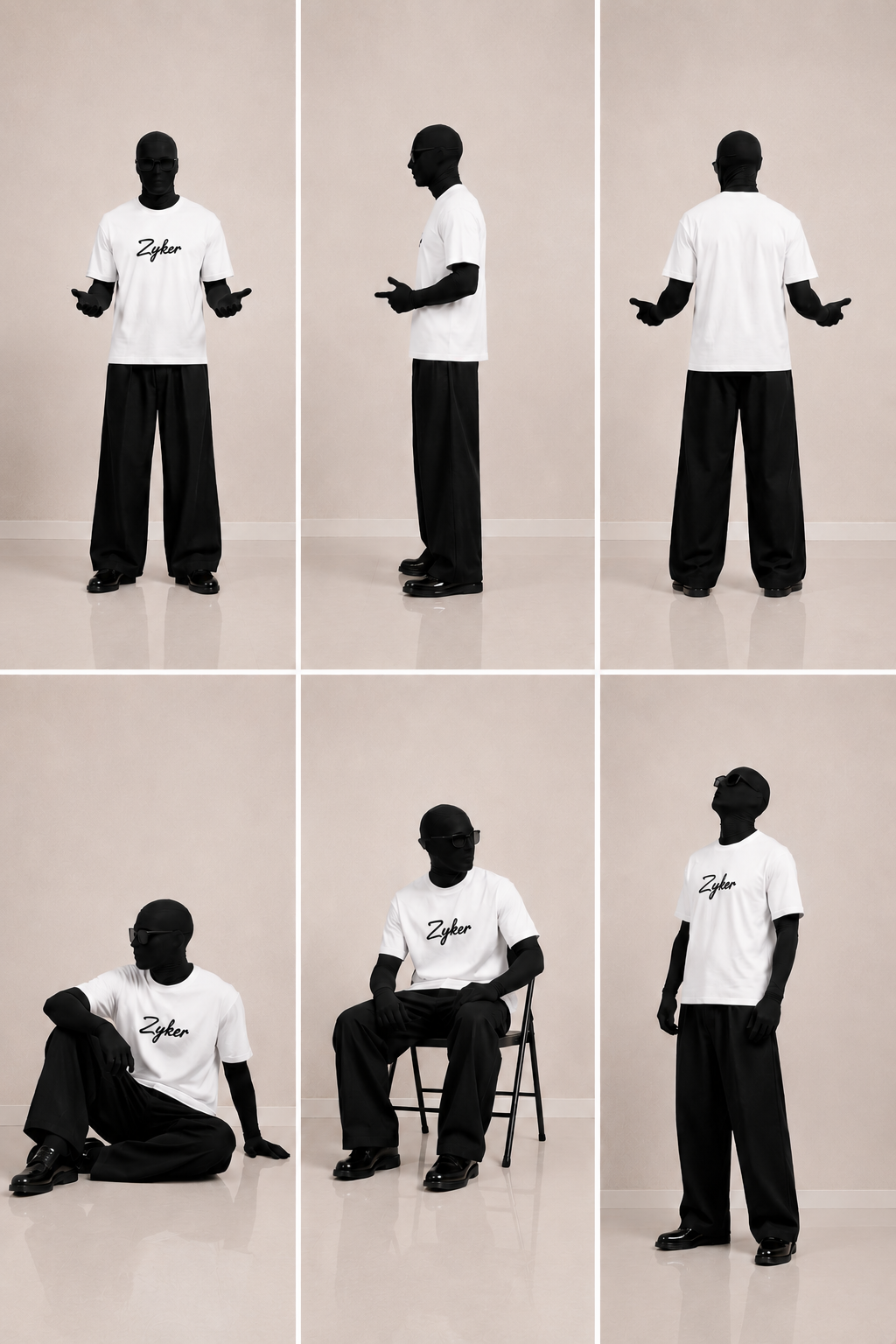Zyken  cotton Terry oversize t-shit – white