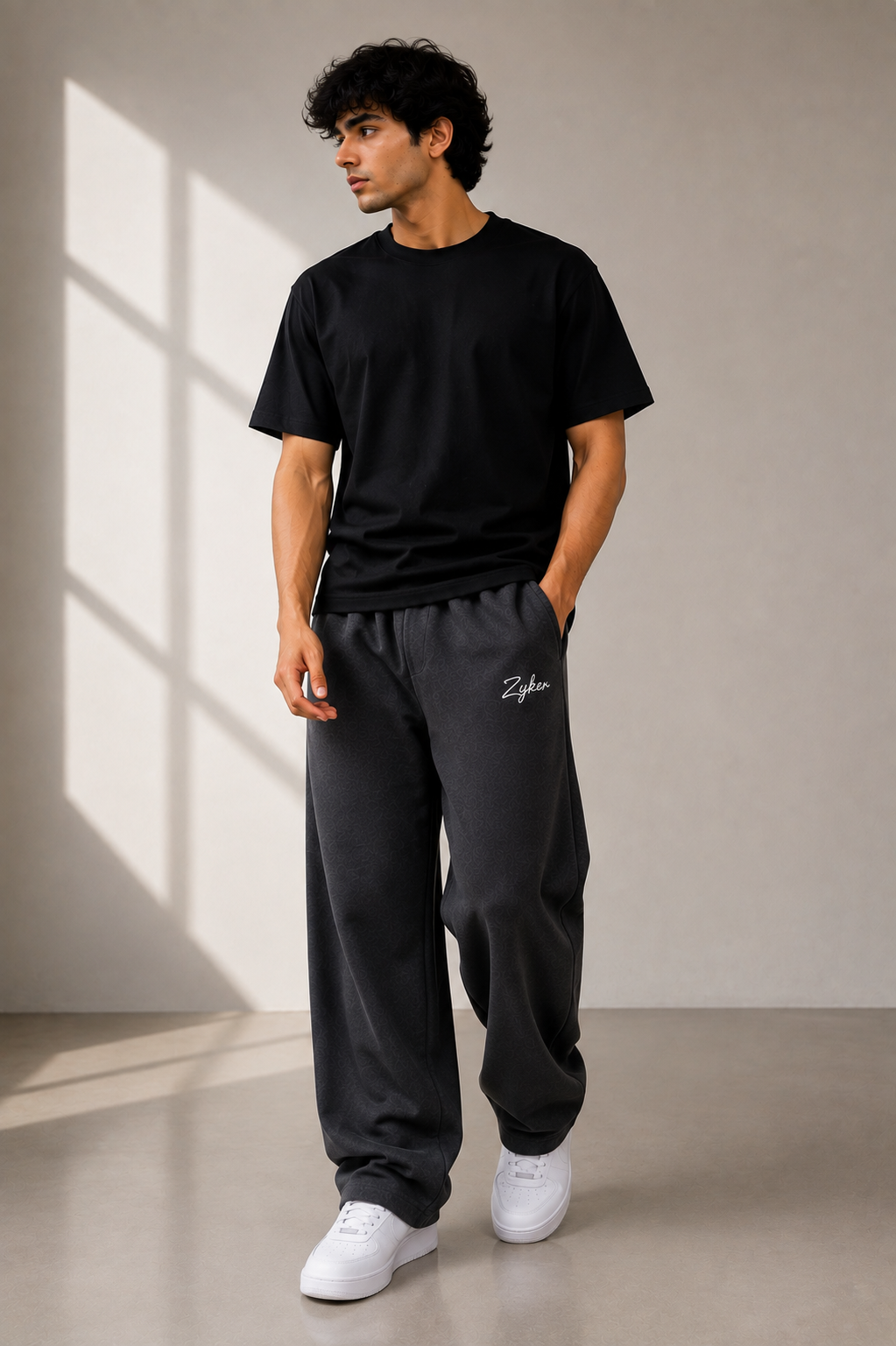 Zyken Signature Charcoal Straight Fit Lower | Premium Terry Cotton | Men