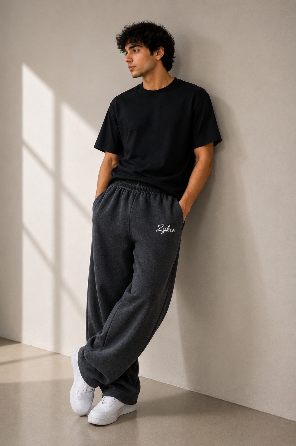 Zyken Signature Charcoal Straight Fit Lower | Premium Terry Cotton | Men