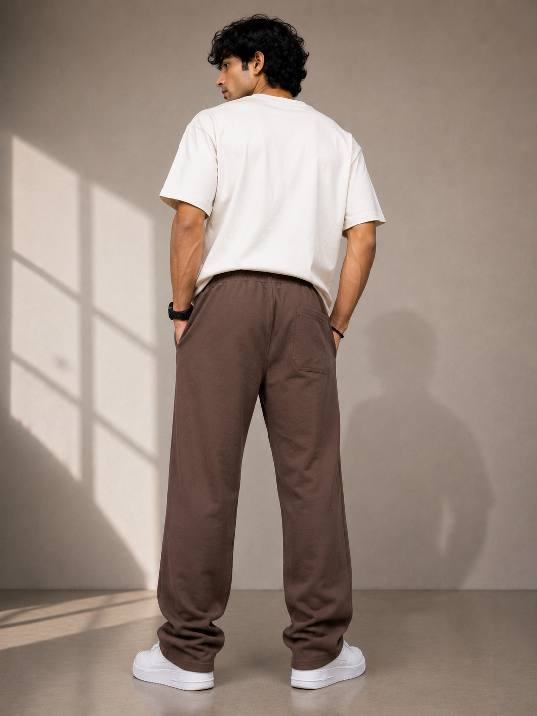 zyker Premium Straight Fit Cotton Terry Lower for Men – Brown