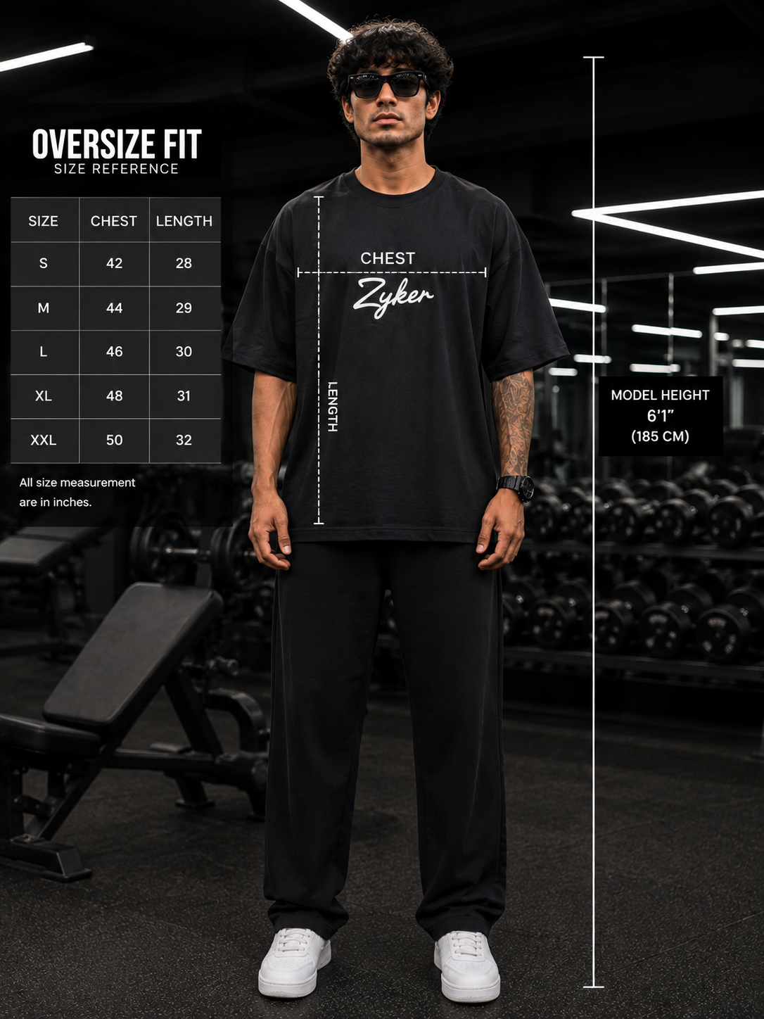 Zyker Signature Oversized Pure Cotton T-Shirt – Black
