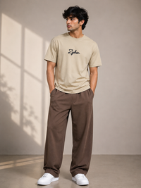 Zyker Premium Regular Fit Crew Neck T-Shirt – Beige